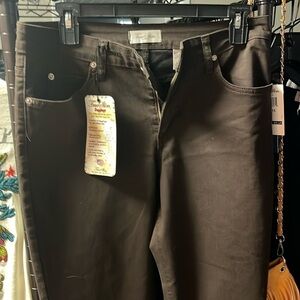 NWT dark brown jeggings size 12 five pocket zipper fly dressy